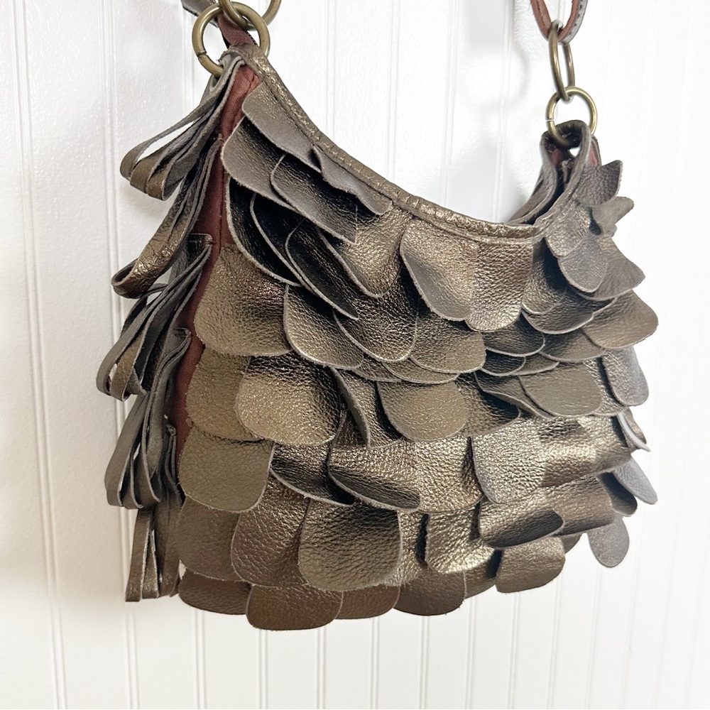 VINTAGE LEATHER FRINGE CROSSBODY‎ SHOULDER BAG - Picture 6 of 15